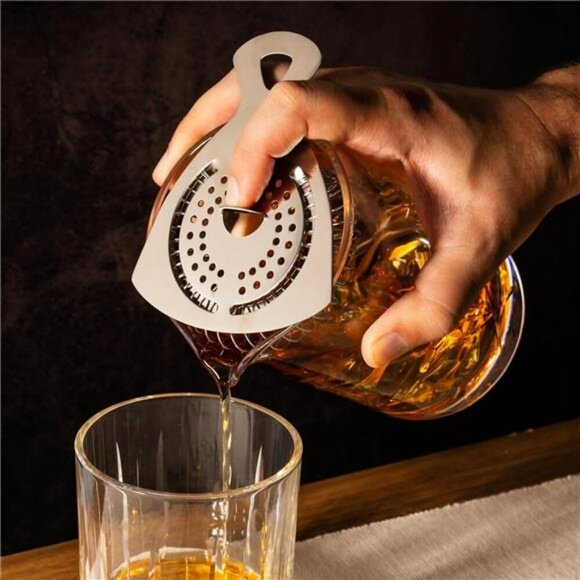 Crystal Cocktail Mixing Glass Set Bar Tools Old Fashioned Whiskey Kit 24oz - Picture 5 of 7